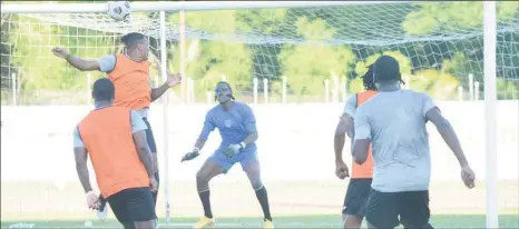  ?? ?? Part of the action in the Golden Jaguars training camp in Trinidad and Tobago ahead of their League ‘B’ campaign in the CONCACAF Nations League