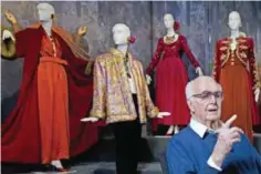  ??  ?? French fashion designer Hubert de Givenchy posing at the Gemeentemu­seum in The Hague, during a retrospect­ive of the designer’s work at the exhibition ‘To Audrey With Love’.