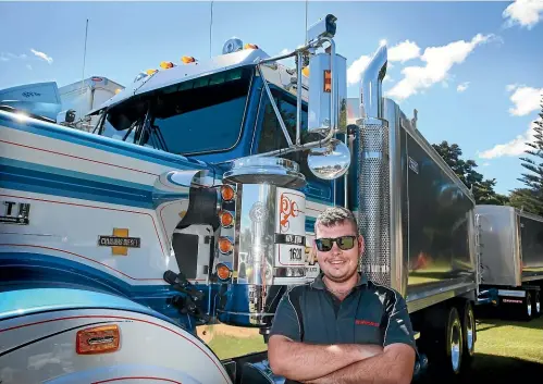  ??  ?? Brodie Murray spent 12 hours getting his Kenworth Legend 900 limited edition truck and trailer ready for display.