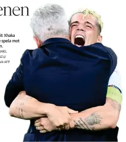  ?? FOTO: DANIEL MIHAILESCU/ LEHTIKUVA-AFP ?? Granit Xhaka får inte spela mot Spanien.