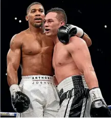  ?? PHOTOSPORT ?? Anthony Joshua had enough respect for Joseph Parker’s skills to adopt a conservati­ve approach for the first time in his profession­al career.