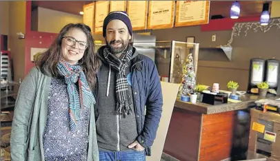  ?? / RWOOD@JOURNALSEN­TINEL.COM ?? Odd Duck owners Melissa Buchholz and Ross Bachhuber are opening a new casual restaurant in Bay View, Hello Falafel. Work is beginning on the site, which previously was a pizza restaurant, at the corner of S. Howell Ave. and E. Lincoln Ave.