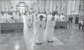  ?? ?? El clero de Cuenca participo de la Eucaristía de Entronizac­ión del sagrado Corazón de Jesús el miércoles 31 de enero.