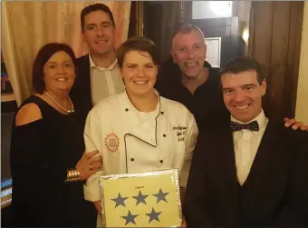  ??  ?? Celebrity chef Ciara Griffin along with the judges, from left, Margaret Brick, Darragh Ó Sé and Mike Foley, along with Kevin O’Connor from Croí Restaurant in Tralee, who helped raise almost €3,000 for the Cycle Against Suicide charity