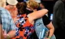  ?? Photograph: Santiago Mejia/AFP/Getty Images ?? Mary Berwert, left, and Debbi Domingo McMullan embrace after Joseph James DeAngelo was sentenced on Friday. Berwert was 13 when DeAngelo raped her in her Walnut Creek bedroom in 1979. DeAngelo killed McMullan’s mother, Cheri Domingo, and Cheri’s boyfriend Gregory Sanchez in 1981.