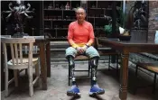  ?? — AFP ?? This April 4 photograph shows Chinese double amputee climber Xia Boyu, who lost both of his legs during first attempt to climb Everest, during an interview with AFP at Bhaktapur on the outskirts of Kathmandu.