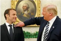  ?? (Kevin Lamarque/Reuters) ?? FRENCH PRESIDENT Emmanuel Macron meets with US President Donald Trump in the Oval Office yesterday.