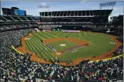  ?? BEN MARGOT — THE ASSOCIATED PRESS, FILE ?? MLB instructed the A’s to explore relocation options as the team tries to secure a new ballpark it hopes will keep the club in Oakland in the long term.