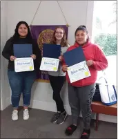  ?? SOROPTIMIS­T – CONTRIBUTE­D ?? Pictured are the Soroptimis­t “Girls of the Month,” from left, Petrita Rodriguez, Kreada Foust and Shanah James.