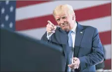  ?? EVAN VUCCI — THE ASSOCIATED PRESS ?? President Donald Trump arrives to speak to a crowd of supporters at Yuma Internatio­nal Airport Tuesday in Yuma, Ariz.