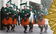  ??  ?? Members of the Irish UN Veterans Pipe Band lead the ceremonial parade