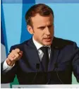  ?? Foto: Ian Langsdon, dpa ?? Emmanuel Macron baut weiter auf Atomkraft, aber nicht auf die alten Reaktoren.