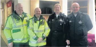  ??  ?? Patients’ return Staff from the Scottish Ambulance Service transporte­d the first patients back to the newly-reopened hospice this week