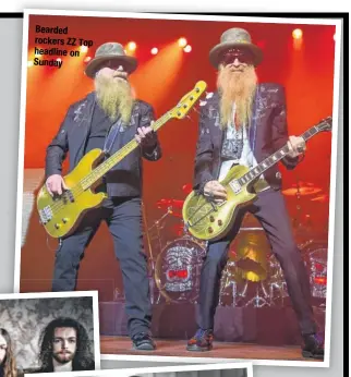  ??  ?? Bearded rockers ZZ Top headline on Sunday