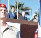  ?? DENCY FACEBOOK PAGE/AFP SYRIAN PRESI- ?? Russian President Vladimir Putin (centre), his Syrian counterpar­t Bashar al-Assad (centre-left), and Russian Defence Minister Sergei Shoigu (right) inspect a military parade in the Russian air base in Hmeimim in the northweste­rn Syrian province of Latakia yesterday.