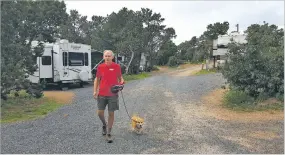  ?? DENNIS J. CARROLL/FOR THE NEW MEXICAN ?? Tom Brimacombe took over Rancheros de Santa Fe Campground in 1994. ‘Managing a campground is kind of like being mayor of a small town,’ he said.