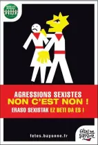  ??  ?? Depuis l’an dernier, Bayonne a élargi sa campagne contre le viol à l’ensemble des violences sexistes.