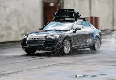  ?? Drive.ai photos ?? Drive.ai of Mountain View says its cars can handle a downpour — a challenge for self-driving vehicles.