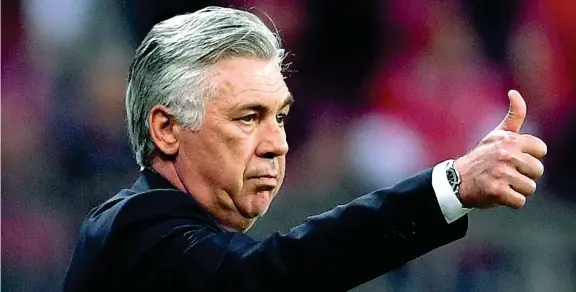  ?? (Photoviews) ?? Esperienza Carlo Ancelotti, 58 anni, emiliano di Reggiolo: da allenatore ha vinto, fra le altre cose, tre volte la Champions League, due con il Milan e una con il Real Madrid