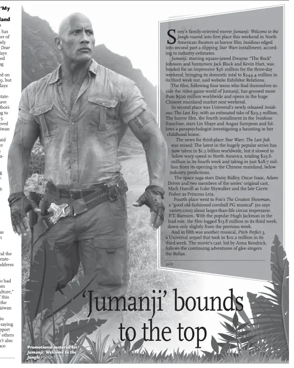  ?? Photo: IC ?? Promotiona­l material for Jumanji: Welcome to the Jungle