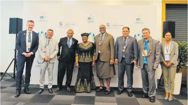  ?? Photo: SUPPLIED ?? Deputy Prime Minister and Minister for Trade, Co-operatives, Small and Medium Enterprise­s, and Communicat­ions, Manoa Kamikamica, led Pacific Ministers in a meeting with the World Trade Organizati­on director general Dr Ngozi Okonjo-Iweala.