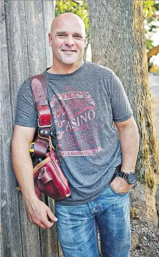  ??  ?? Bryan Baeumler says he’d rather strap on a tool belt than tote a briefcase to work every day.
