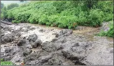  ??  ?? Blocked: Landslide left mud and debris on the railway line