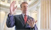  ?? J. Scott Applewhite Associated Press ?? SEN. RAND PAUL of Kentucky has criticized GOP proposals for not fully repealing Obamacare.