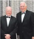  ??  ?? Suit up: Club president William Munnis and Bill Kennedy MBE