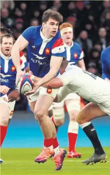  ?? Photos M. O. - D. P. ?? Auteur du seul essai du XV de France, l’ailier Damian Penaud a su bonifier quelques ballons en attaque mais a aussi pas mal souffert en défense.