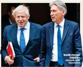  ??  ?? ‘BARE-FACED CHEEK’: Johnson with Hammond