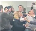  ??  ?? Jacob Rees-mogg was caught up in a scuffle at a university event in Bristol