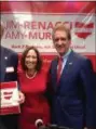  ?? DAN SEWELL — THE ASSOCIATED PRESS ?? Republican congressma­n Jim Renacci introduces Cincinnati councilwom­an Amy Murray as his running mate.