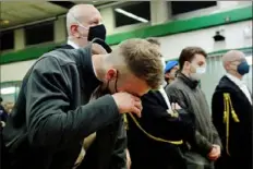  ?? Tiziana Fabi/AFP via Getty Images ?? U.S. citizen Finnegan Lee Elder, left, cries as an Italian court announces a guilty verdict Wednesday in his murder trial in the July 2019 killing of Carabinier­i officer Mario Cerciello Rega in Rome.