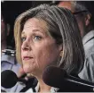  ?? CHRISTOPHE­R KATSAROV THE CANADIAN PRESS ?? Ontario NDP Leader Andrea Horwath speaks with media at Queen's Park in Toronto.