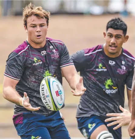  ?? Picture: QRU MEDIA ?? A NATURAL: Queensland Reds forward Harry Wilson (left) is set to be a late bolter for the Super Rugby opener.