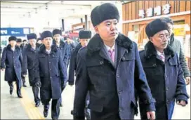  ?? AFP ?? An advance group of North Korea's squad that will perform at the Winter Olympics.