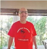  ?? COURTESY ?? 72-year-old Sal Gentile poses in a “Tinnitus warrior” shirt. “It’s about a quality of life,” the shirt reads.