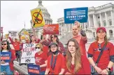  ?? AP ?? Activists protest outside the Capitol to demand action on gun control legislatio­n in Washington, on Thursday.