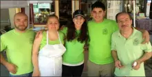 ?? PHOTO PROVIDED ?? George, Hala, Hanine, Ramzy and Elias Hajnasr all helped in operating Beirut Restaurant.