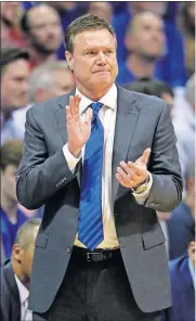  ?? [AP PHOTO/ORLIN WAGNER] ?? Kansas coach Bill Self will face Oklahoma State, his alma mater, on Saturday in Stillwater.