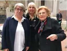  ??  ?? (FROM LEFT) Magda Haroun, head of the Cairo Jewish community, Tuli Zamir and Levana Zamir, president of the Union of the Jews from Egypt based in Tel Aviv, as well as the Egypt-Israel Friendship Associatio­n.