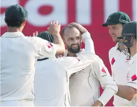  ?? AP ?? Spinner Nathan Lyon took five wickets against Pakistan yesterday.