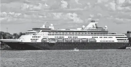  ?? DAVID JALA • CAPE BRETON POST ?? Once a common sight in Sydney harbour, the former Holland America cruise ship Maasdam is unlikely to return to Canada anytime soon. The ship was sold to Greece-based Seajets and is now called the MS Aegean Myth.