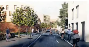  ?? RP-AF: KADAWITTFE­LD ?? So sehen die Wallhöfe in einer Animation aus. Die Wallstraße soll umgestalte­t werden, fordern die Grünen.
