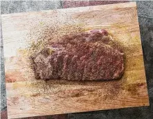  ?? Photos by J.C. Reid / Contributo­r ?? Pork rib dry rub applied to a rack of ribs