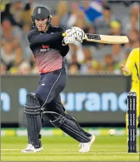  ?? Picture: GETTY IMAGES ?? BREAKING RECORDS: England’s Jason Roy bats during game one of their one-day internatio­nal series against Australia at Melbourne Cricket Ground yesterday in Australia