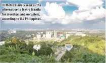  ??  ?? Metro Clark is seen as the alternativ­e to Metro Manila for investors and occupiers, according to JLL Philippine­s.