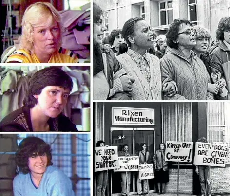  ??  ?? These women staged a 13-week sit-in in 1981 after a Levin clothing factory closed and they were given no redundancy pay.