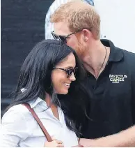  ??  ?? LOVE: Harry and Meghan are very affectiona­te